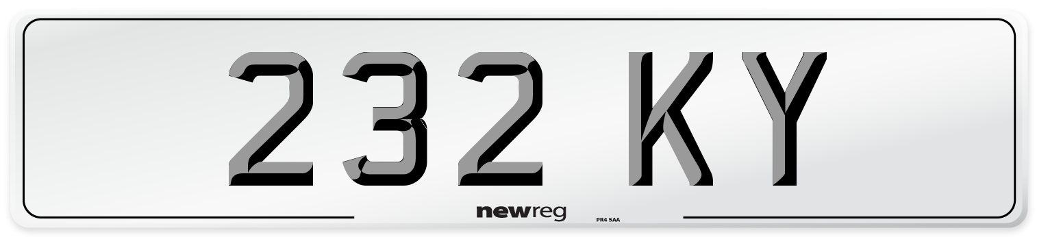 232 KY Number Plate from New Reg